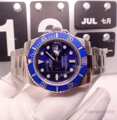 Swiss 3255 Rolex Smurf Submarimer Replica Watch Blue Ceramic Bezel